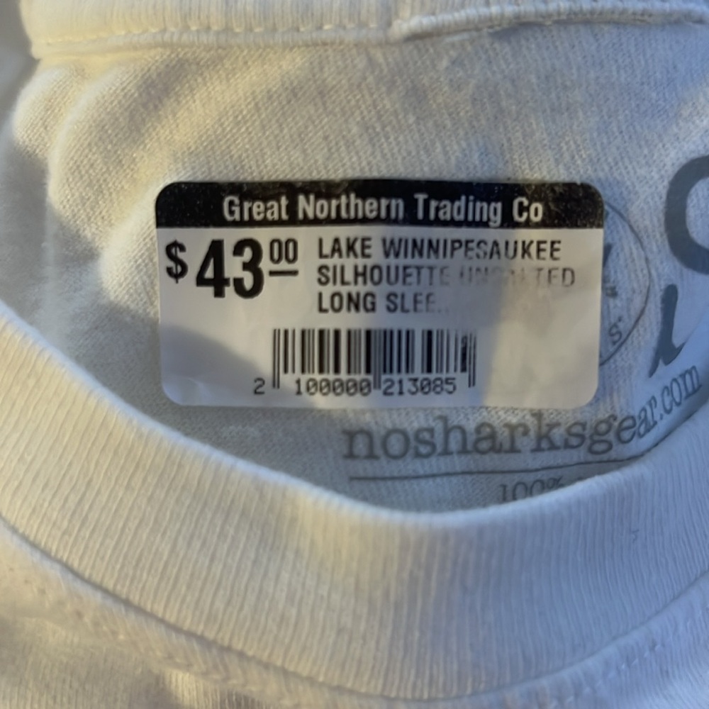 Lake Winnipesaukee  NWT mens LS white “Shark” unsalted cotton shirt - Picture 8 of 8